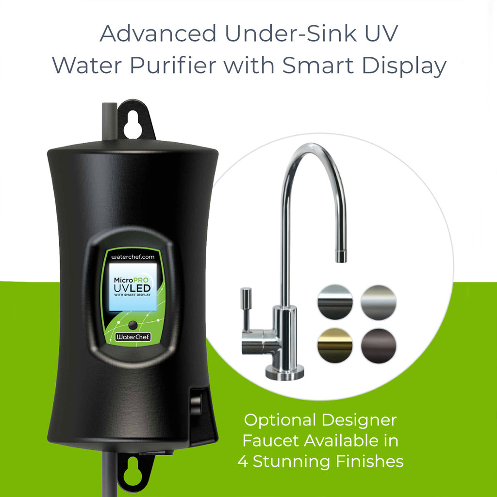 Under-Sink UV Purifier available with four faucet finish options